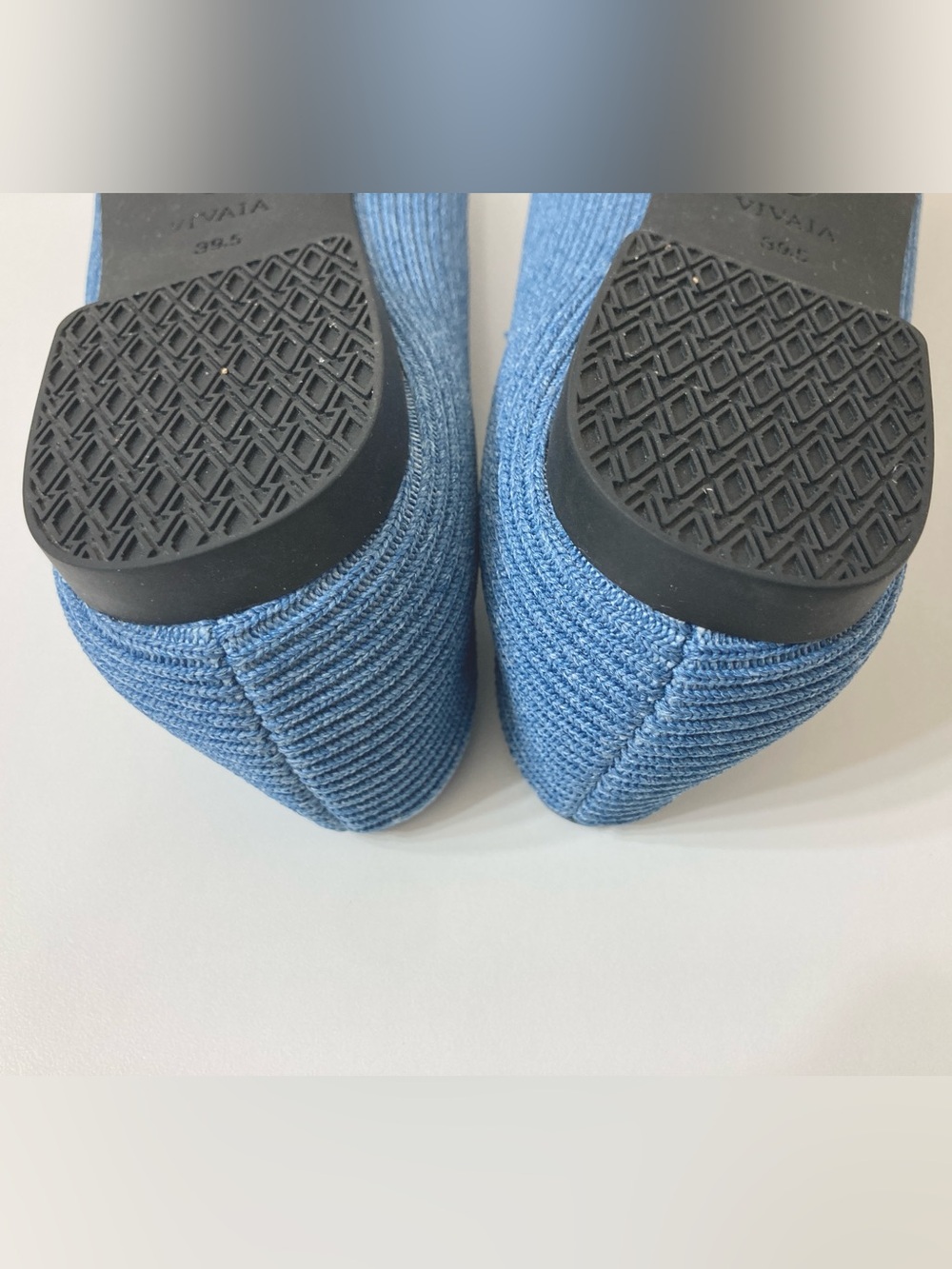 Vivaia Margot 2.0 Denim Blue Square Toe V Cut Washable Knit Flats 8.5 EU 39.5 - Picture 11 of 11